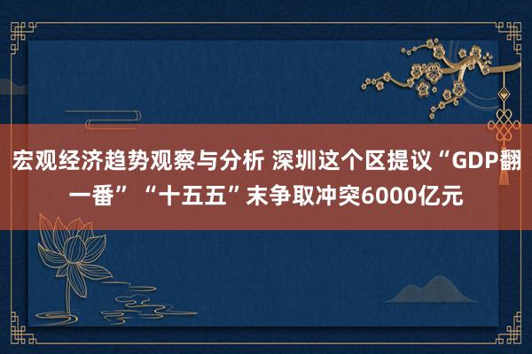 宏观经济趋势观察与分析 深圳这个区提议“GDP翻一番” “十五五”末争取冲突6000亿元