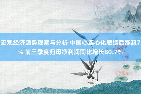 宏观经济趋势观察与分析 中国心连心化肥绩后涨超7% 前三季度归母净利润同比增长80.7%