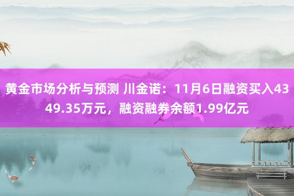 黄金市场分析与预测 川金诺：11月6日融资买入4349.35