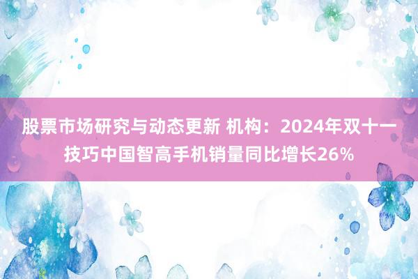 股票市场研究与动态更新 机构：2024年双十一技巧中国智高手