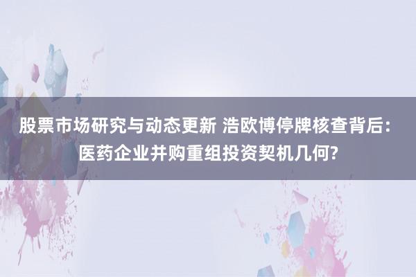 股票市场研究与动态更新 浩欧博停牌核查背后: 医药企业并购重组投资契机几何?