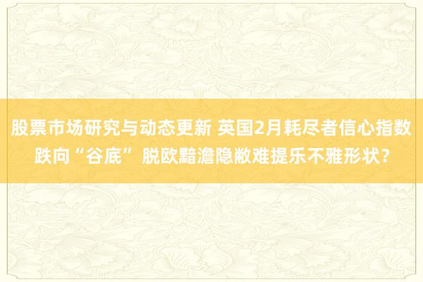 股票市场研究与动态更新 英国2月耗尽者信心指数跌向“谷底” 脱欧黯澹隐敝难提乐不雅形状？