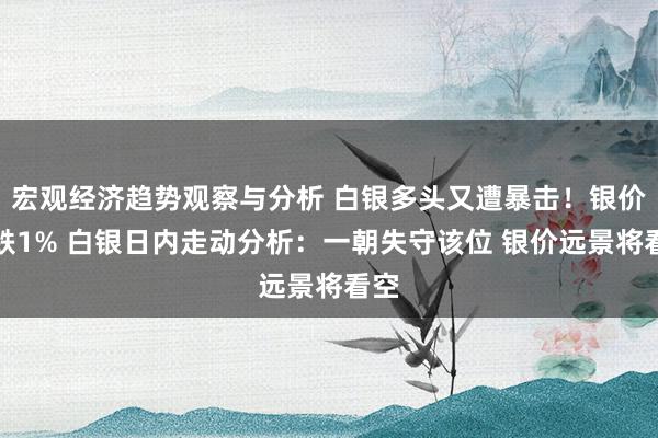 宏观经济趋势观察与分析 白银多头又遭暴击！银价大跌1% 白银日内走动分析：一朝失守该位 银价远景将看空