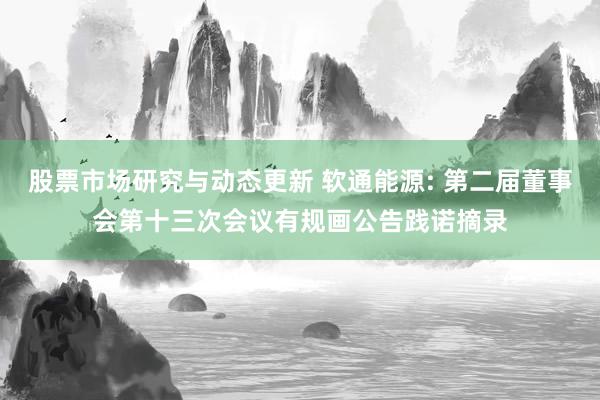 股票市场研究与动态更新 软通能源: 第二届董事会第十三次会议