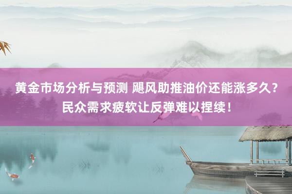 黄金市场分析与预测 飓风助推油价还能涨多久？民众需求疲软让反弹难以捏续！