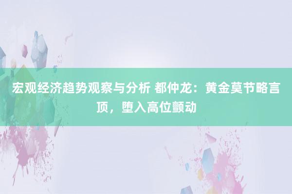 宏观经济趋势观察与分析 都仲龙：黄金莫节略言顶，堕入高位颤动