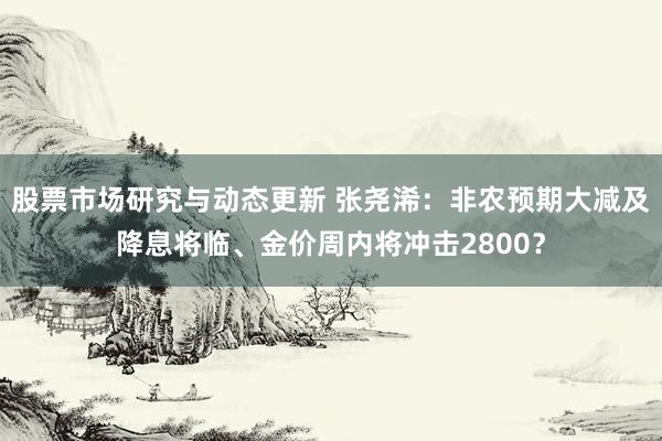 股票市场研究与动态更新 张尧浠：非农预期大减及降息将临、金价周内将冲击2800？