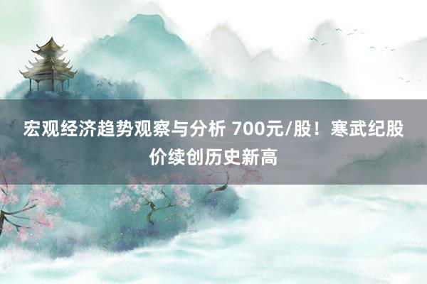 宏观经济趋势观察与分析 700元/股！寒武纪股价续创历史新高