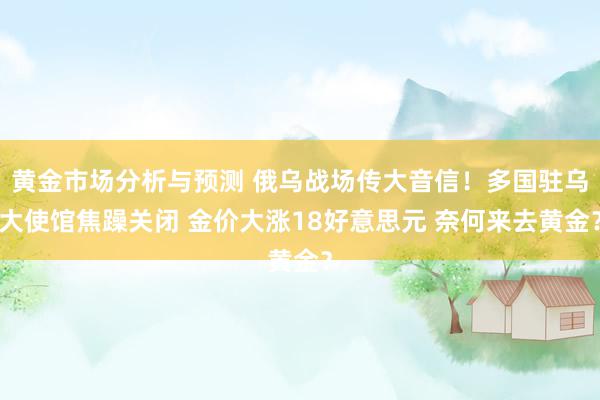 黄金市场分析与预测 俄乌战场传大音信！多国驻乌大使馆焦躁关闭