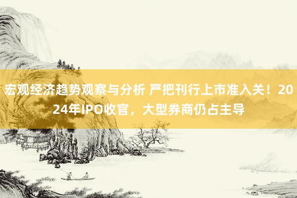 宏观经济趋势观察与分析 严把刊行上市准入关！2024年IPO收官，大型券商仍占主导