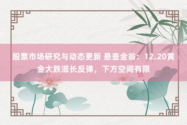 股票市场研究与动态更新 悬壶金翁：12.20黄金大跌滋长反弹