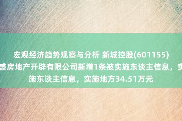 宏观经济趋势观察与分析 新城控股(601155)控股的大同新城悦盛房地产开辟有限公司新增1条被实施东谈主信息，实施地方34.51万元