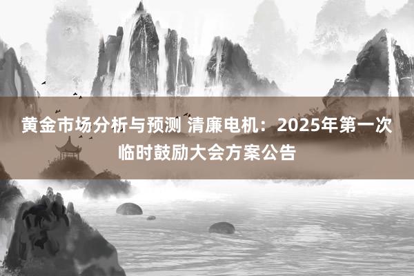 黄金市场分析与预测 清廉电机：2025年第一次临时鼓励大会方案公告