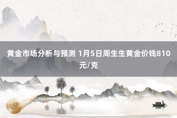 黄金市场分析与预测 1月5日周生生黄金价钱810元/克