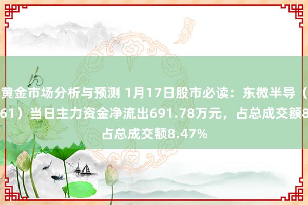 黄金市场分析与预测 1月17日股市必读：东微半导（688261）当日主力资金净流出691.78万元，占总成交额8.47%