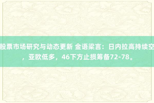 股票市场研究与动态更新 金语梁言：日内拉高持续空，亚欧低多，