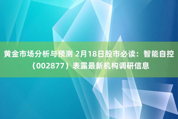 黄金市场分析与预测 2月18日股市必读：智能自控（00287